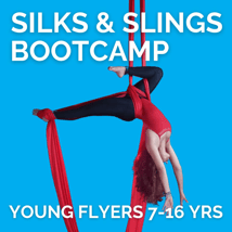 Circus Skills  in Bankside for 7-16 year olds. Aerial Silks & Slings Bootcamp, Flying Fantastic, Loopla