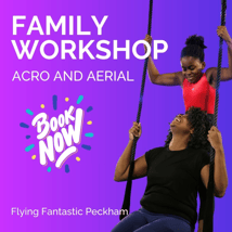 Holiday camp  in Peckham for 4-17, adults. Family Acro and Aerial Workshop, Flying Fantastic, Loopla