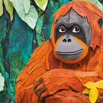 Art  in Blackheath for 5-11 year olds. Creative Collage With Orangutans, The Conservatoire, Loopla